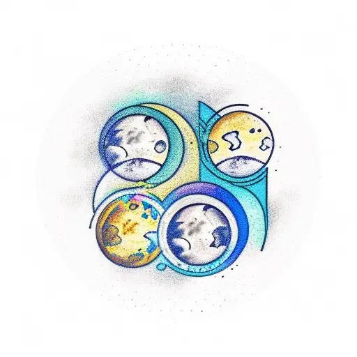  moon phases tattoo design idea
