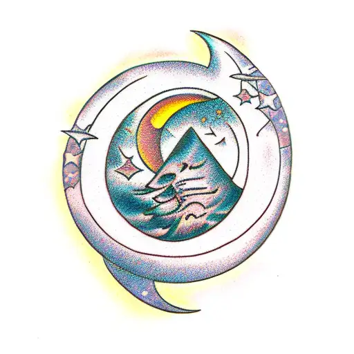 Moon astrology tattoo design idea