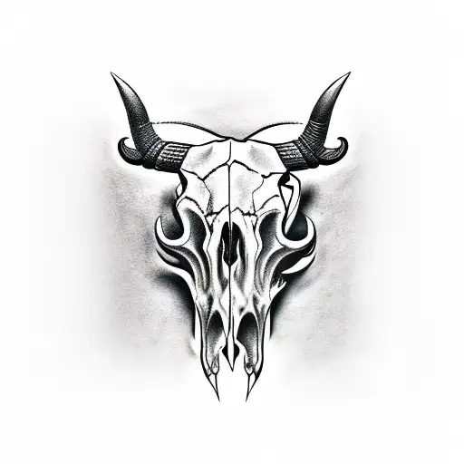 Bull Skull tattoo design idea