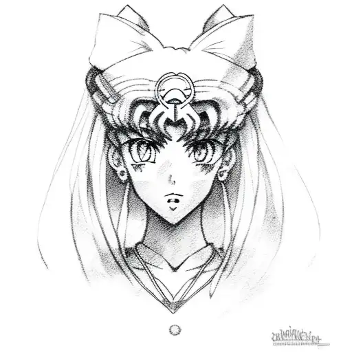 sailor moon, dark tattoo design idea