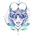 sailor moon, sailor Neptune and uranus tattoo design idea