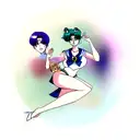 sailor moon, sailor Neptune and uranus tattoo design idea