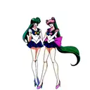 sailor moon, sailor Neptune and uranus tattoo design idea