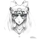 sailor moon, dark tattoo design idea