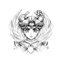 sailor moon, dark tattoo design idea