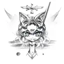 sailor moon, dark tattoo design idea