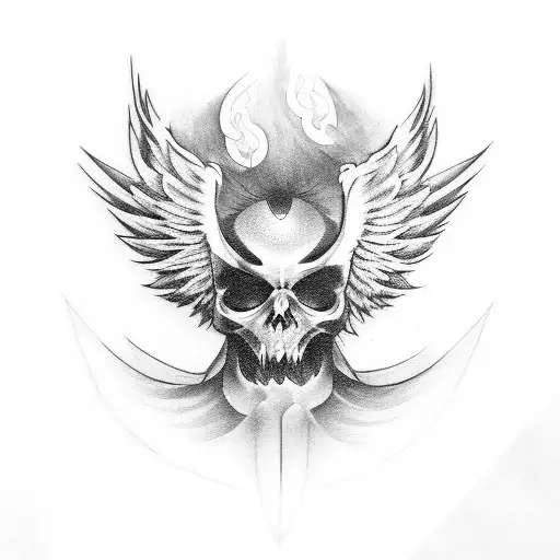 fallen angel tattoo design idea