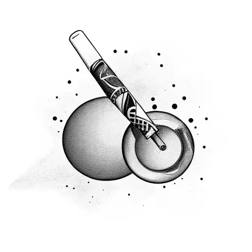 A mesmerizing design featuring a drumstick morphing into a syringe, symbolizing the client's connection between their love for drums and drugs tattoo design idea