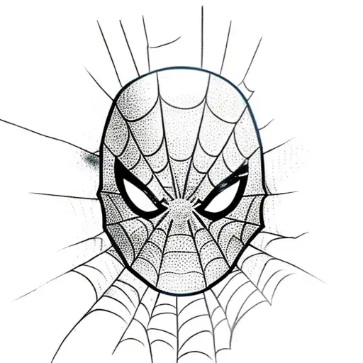 Spider-Man with mask ripped to show Peter parker tattoo design idea
