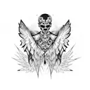 fallen angel tattoo design idea