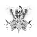 fallen angel tattoo design idea