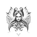 fallen angel tattoo design idea