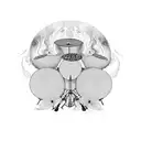 A psychedelic drum set surrounded by swirling smoke and colorful liquid, representing the client's love for drums, drugs, and alcohol tattoo design idea