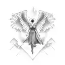falling angel tattoo design idea