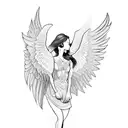 falling angel tattoo design idea