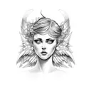 falling angel tattoo design idea