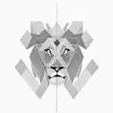 A majestic lion surrounded by a geometric pattern representing the interconnectedness of family. tattoo design idea