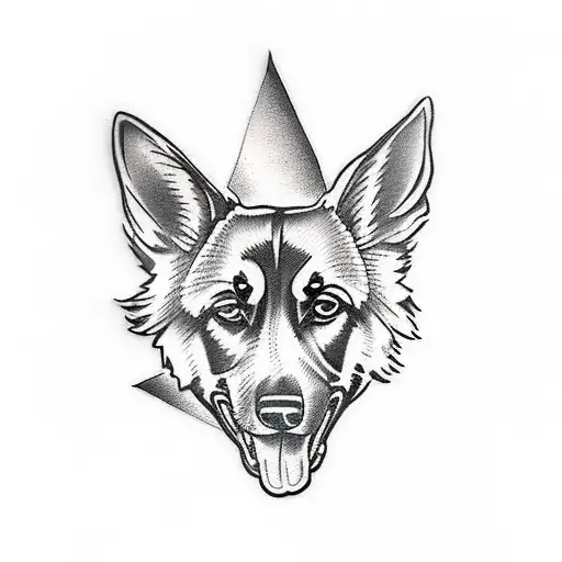German shepherd tattoo design idea