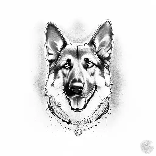 German shepherd tattoo design idea