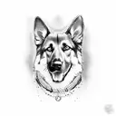 German shepherd tattoo design idea