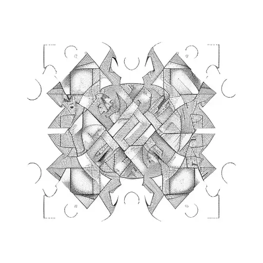 jigsaw pieces with computer chips tattoo design idea