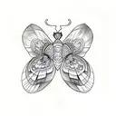 moth skull  tattoo design idea