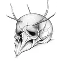moth skull  tattoo design idea