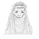 a girl with dreadlocks tattoo design idea