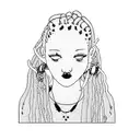 a girl with dreadlocks tattoo design idea