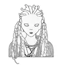 a girl with dreadlocks tattoo design idea