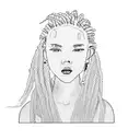 a girl with dreadlocks tattoo design idea