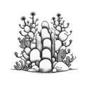 mountain desert cactus ocean camping  tattoo design idea