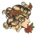 Taylor swift side profile traditional lady head  tattoo design idea