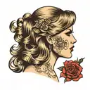Taylor swift side profile traditional lady head  tattoo design idea