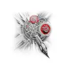 red thread of destiny  tattoo design idea