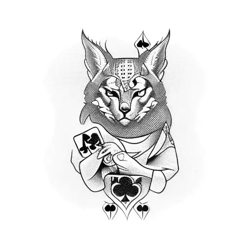 card of ace with the word lucky and gambling  tattoo design idea