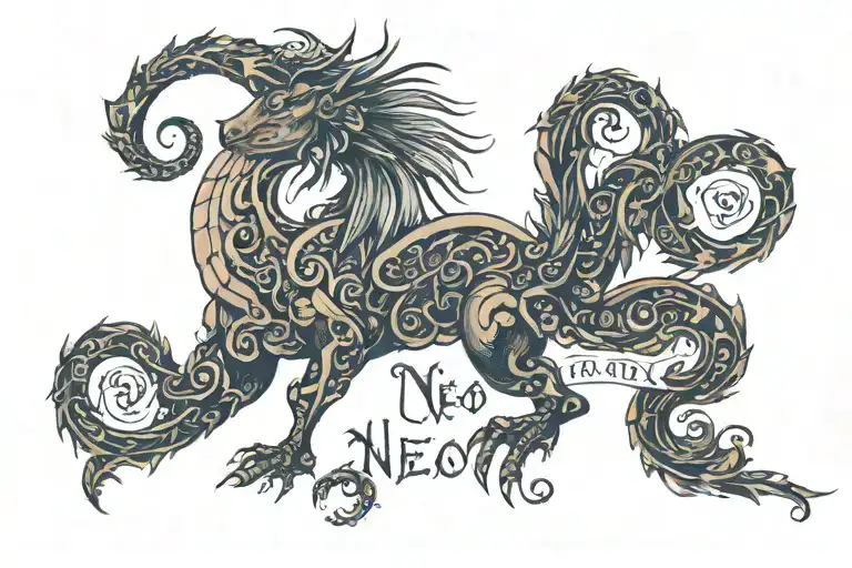 I have a tattoo on my back and I want to keep it. The tattoo will evolve into a frame and surround the word written unde tattoo design idea