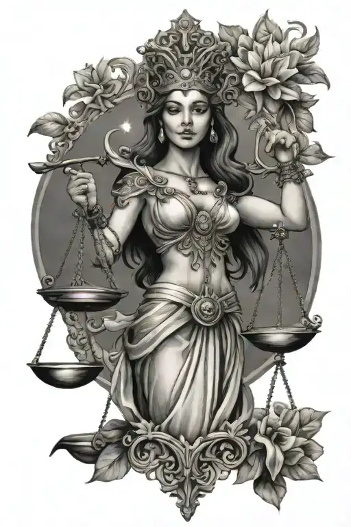 libra goddess of love  tattoo design idea