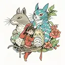 studios ghibli characters tattoo design idea