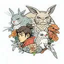 studios ghibli characters tattoo design idea