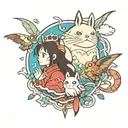 studios ghibli characters tattoo design idea