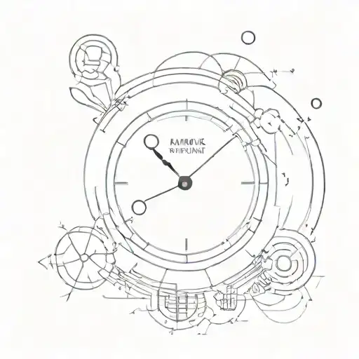 A sleek and modern design featuring a digital clock showing the time as WALANG TITULO, reflecting the constant changes and fluctuations in the cryptocurrency market tattoo design idea