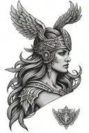 Valkyrie with laurel wreaths tattoo design idea