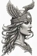Valkyrie with laurel wreaths tattoo design idea
