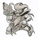 Yosemite Sam facr tattoo design idea