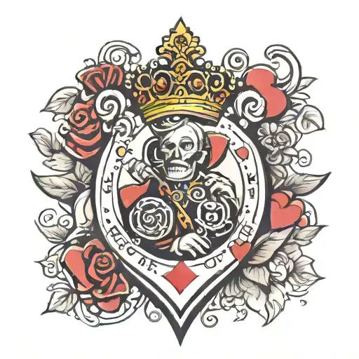suicide king of hearts tradional style  tattoo design idea