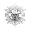 Helios the sun god tattoo design idea
