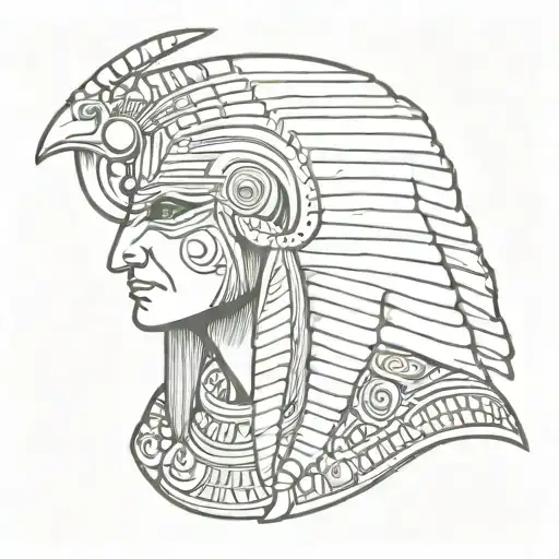 horus portrait looking tattoo design idea
