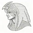 horus portrait looking tattoo design idea