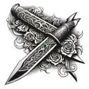 switchblade knife tattoo design idea